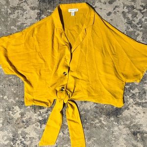 Button down balloon sleeve shirt